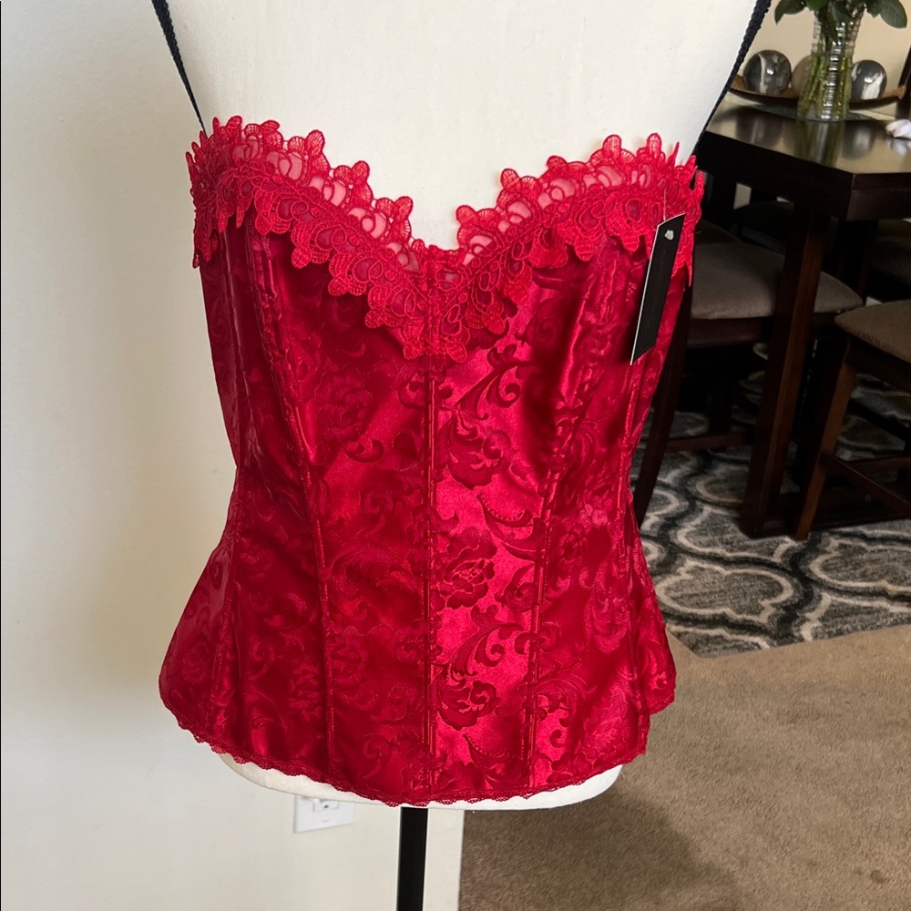 NWT Frederick's of Hollywood Red corset SIZE 38 fits M/L - Picture 2 of 8